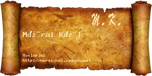 Mérai Kál névjegykártya
